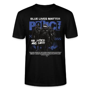 Polizei Polizist Cop - Stanley/Stella Unisex Bio-T-Shirt CRAFTER - Schwarz - Vorne - Alina (178cm) & Michal (187cm)