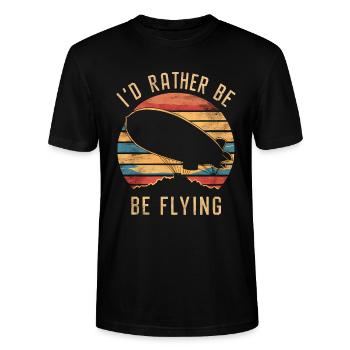 Luftschiff Zeppelin Geschenk - Stanley/Stella Unisex Bio-T-Shirt CRAFTER - Schwarz - Vorne - Alina (178cm) & Michal (187cm)