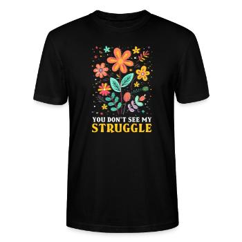 Unsichtbare Behinderung Du siehst meinen Kampf nicht - Stanley/Stella Unisex Bio-T-Shirt CRAFTER - Schwarz - Vorne - Alina (178cm) & Michal (187cm)