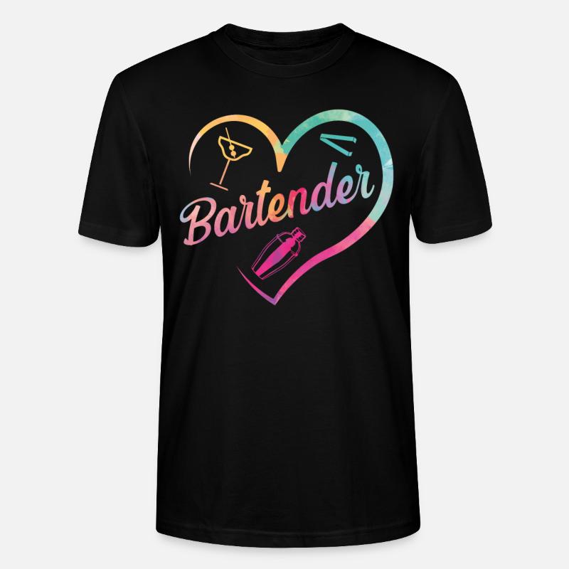 Bartender Mixologist Heart - Stanley/Stella Unisex Bio-T-Shirt CRAFTER - Schwarz