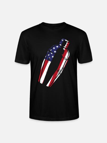 Bartender Mixologist American Flag - Stanley/Stella CRAFTER Unisex Organic T-Shirt - black