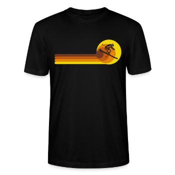 Skiing Ski Vintage Skiing Skiing Skis - Stanley/Stella CRAFTER Unisex Organic T-Shirt - black - Front - Alina (178cm) & Michal (187cm)