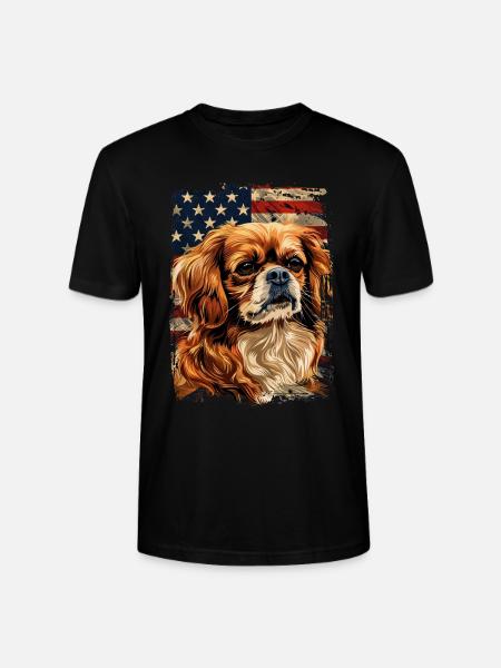 Tibet Spaniel America Usa - Stanley/Stella CRAFTER Unisex Organic T-Shirt - black