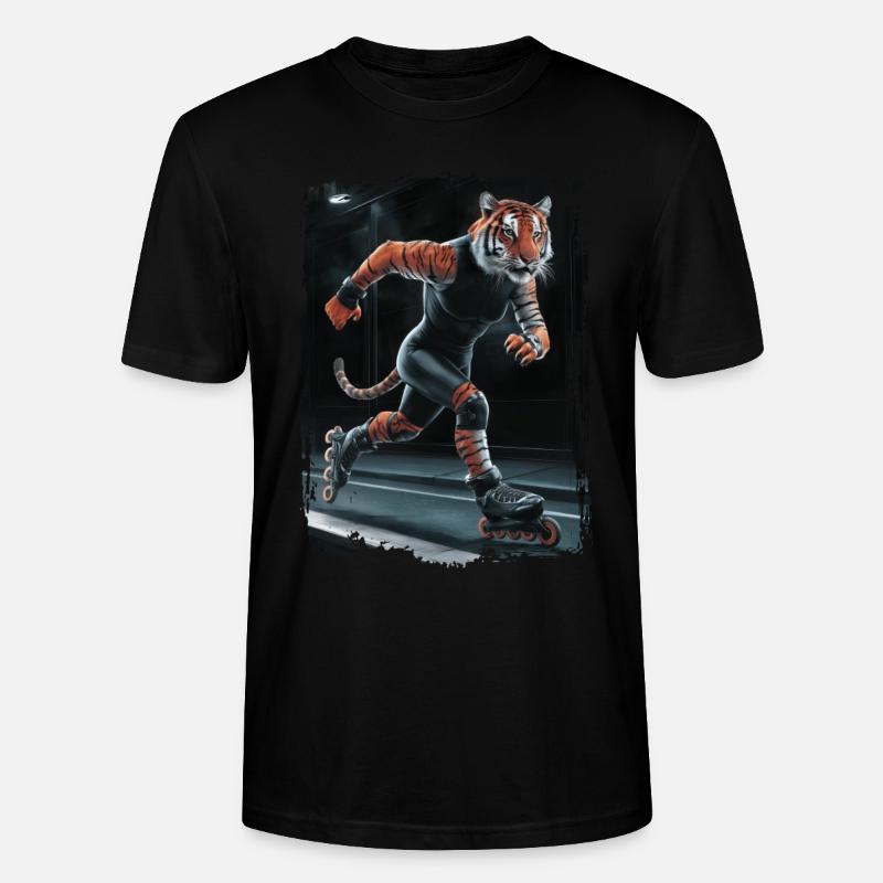 Tiger-Skating Geschenk - Stanley/Stella Unisex Bio-T-Shirt CRAFTER - Schwarz