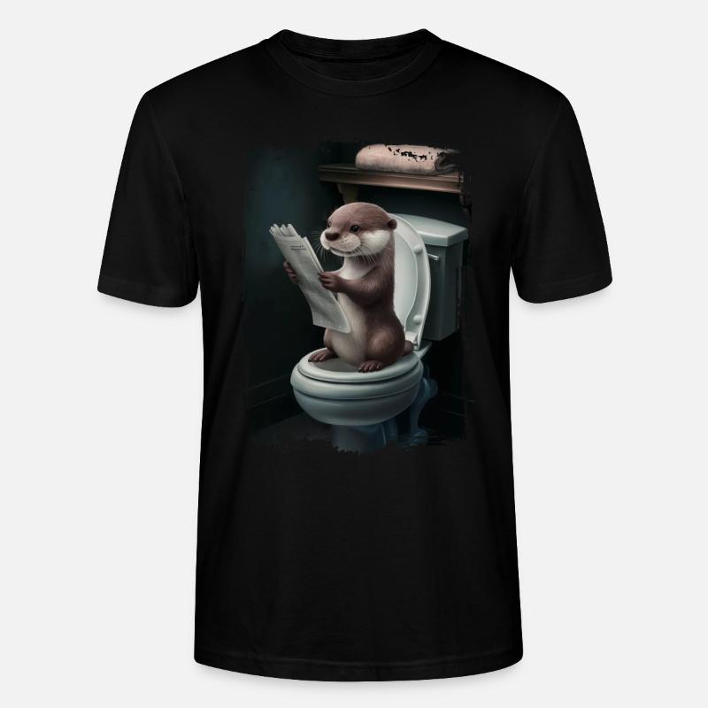 Otter-Toilette Geschenk - Stanley/Stella Unisex Bio-T-Shirt CRAFTER - Schwarz