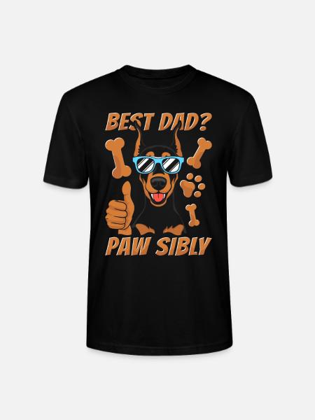 Dobermann Vater Best Dad Pawsibly - Stanley/Stella Unisex Bio-T-Shirt CRAFTER - Schwarz