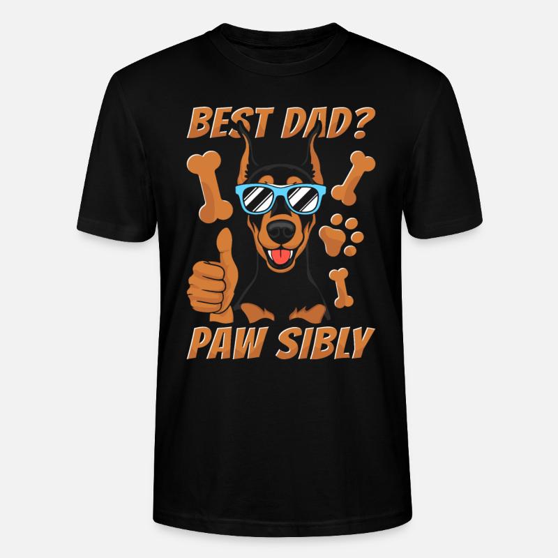 Dobermann Vater Best Dad Pawsibly - Stanley/Stella Unisex Bio-T-Shirt CRAFTER - Schwarz