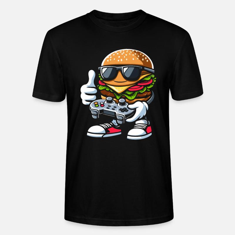 Gamer Gaming Burger Gaming Controller - Stanley/Stella Unisex Bio-T-Shirt CRAFTER - Schwarz