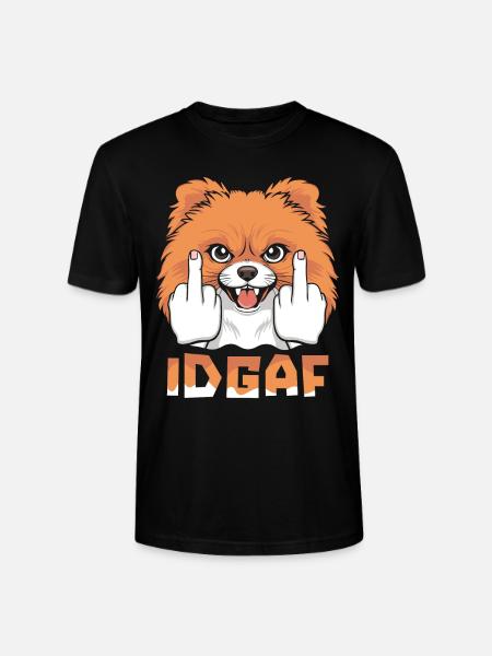 Pomeranian Idgaf - Stanley/Stella CRAFTER Unisex Organic T-Shirt - black