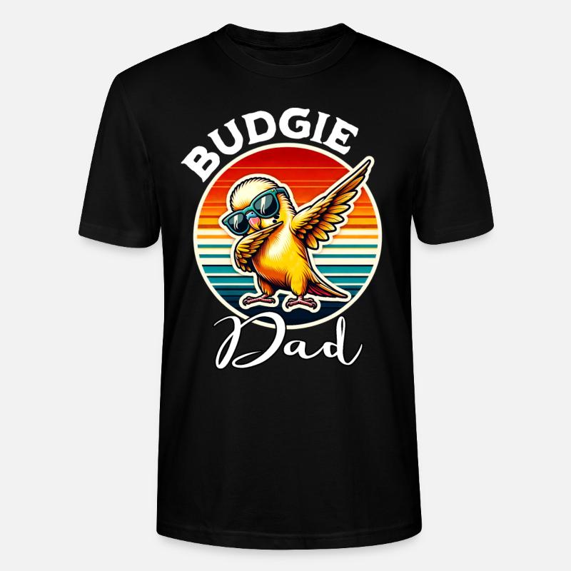 Budgerigar Budgie Dad - Stanley/Stella Unisex Bio-T-Shirt CRAFTER - Schwarz