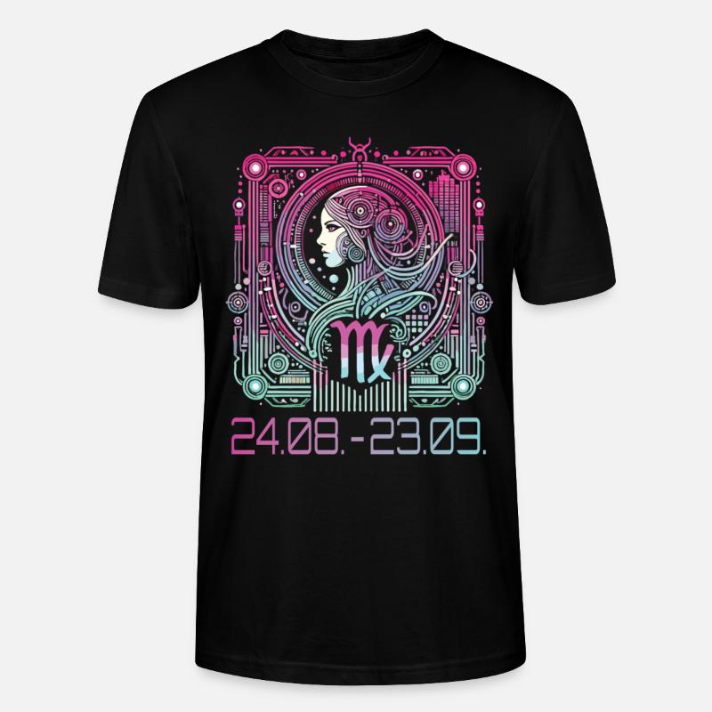 Sternzeichen Jungfrau Cyberpunk Design - Stanley/Stella Unisex Bio-T-Shirt CRAFTER - Schwarz