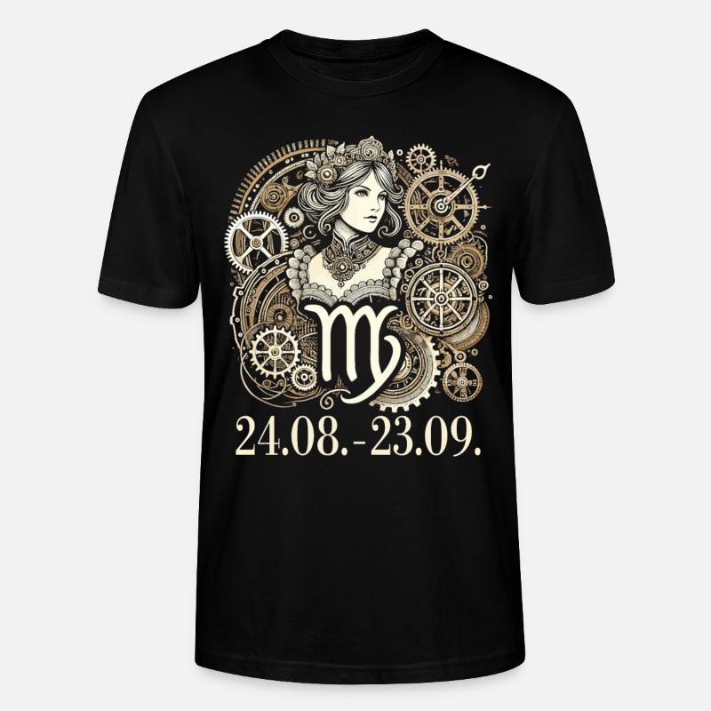 Zodiaque Vierge Style Steampunk - T-shirt bio CRAFTER Stanley Stella Unisexe - noir