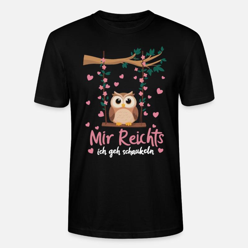 Nachteule Eule Eulen Vogel - Stanley/Stella Unisex Bio-T-Shirt CRAFTER - Schwarz
