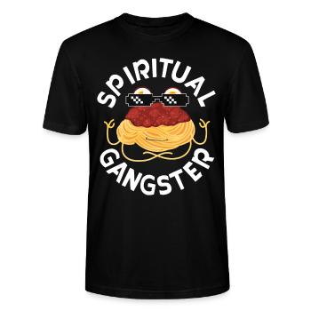 Flying Spaghetti Monster FSM - Stanley/Stella CRAFTER Unisex Organic T-Shirt - black - Front - Alina (178cm) & Michal (187cm)