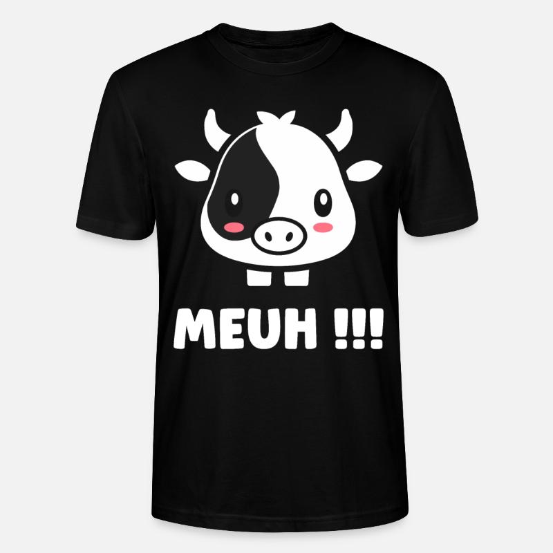 Kuh - Stanley/Stella Unisex Bio-T-Shirt CRAFTER - Schwarz