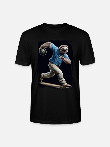 Faultier spielt Bowling Geschenk - Stanley/Stella Unisex Bio-T-Shirt CRAFTER - Schwarz