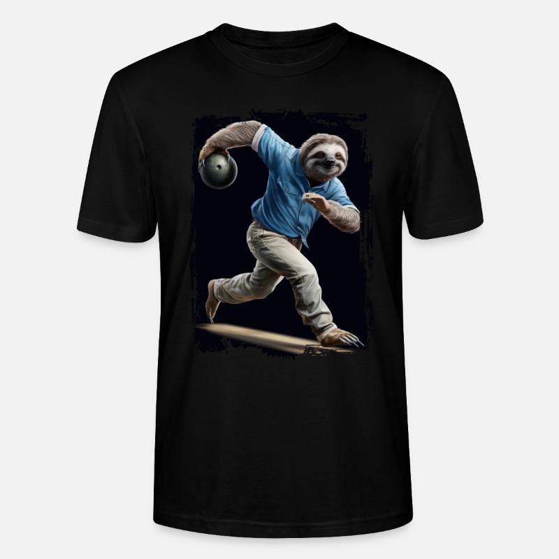 Faultier spielt Bowling Geschenk - Stanley/Stella Unisex Bio-T-Shirt CRAFTER - Schwarz