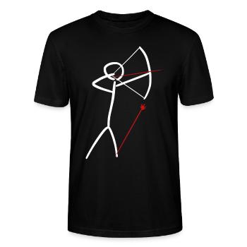 Archery Compound Bow Recurve Bow - Stanley/Stella Unisex Bio-T-Shirt CRAFTER - Schwarz - Vorne - Alina (178cm) & Michal (187cm)