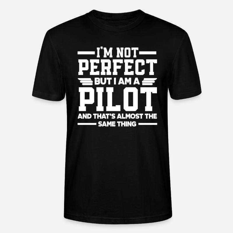 Pilot Lustiger Spruch Piloten - Stanley/Stella Unisex Bio-T-Shirt CRAFTER - Schwarz