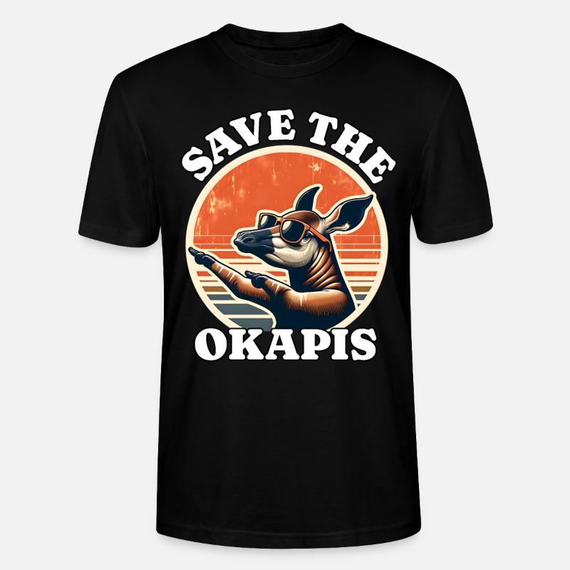 Save Okapi - Stanley/Stella Unisex Bio-T-Shirt CRAFTER - Schwarz