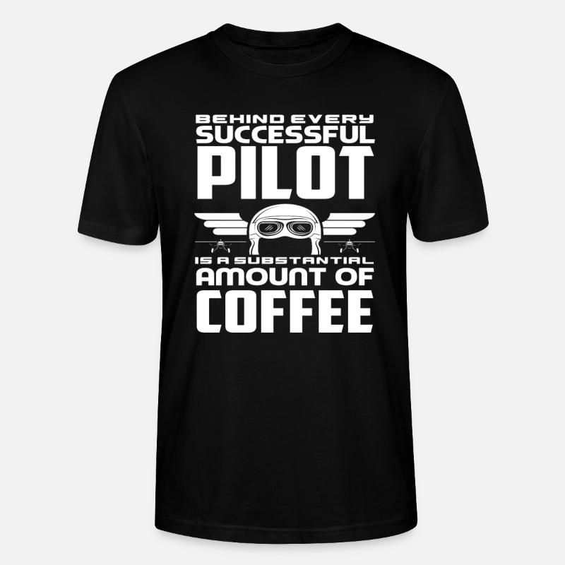 Pilot Kaffee Piloten - Stanley/Stella Unisex Bio-T-Shirt CRAFTER - Schwarz