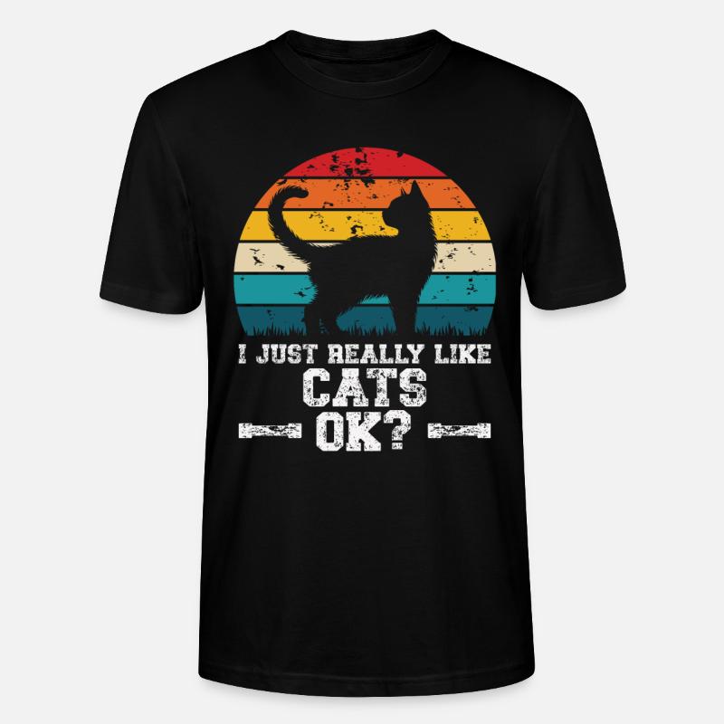 I really like cats - Stanley/Stella Unisex Bio-T-Shirt CRAFTER - Schwarz