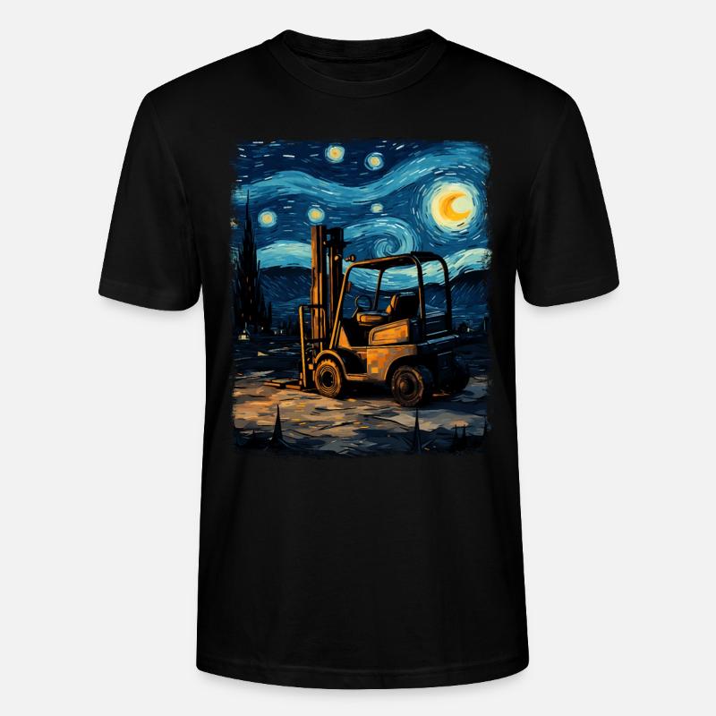 Gabelstaplerfahrer Gabelstaplerfahrer Sternennacht - Stanley/Stella Unisex Bio-T-Shirt CRAFTER - Schwarz