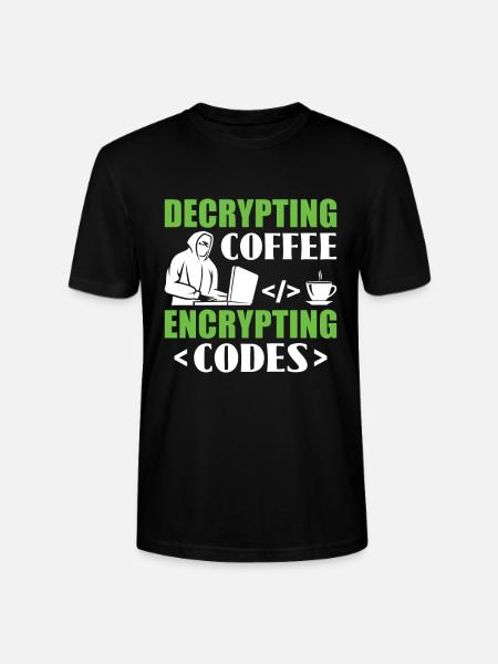 Decrypting Coffee Encrypting Codes - Hacker - Stanley/Stella Unisex Bio-T-Shirt CRAFTER - Schwarz
