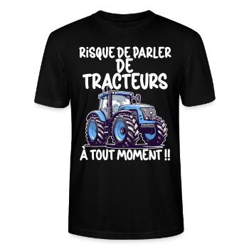 Beau Cadeau Tracteur Agricole Homme Femme Enfant - T-shirt bio CRAFTER Stanley Stella Unisexe - noir - Devant - Alina (178cm) & Michal (187cm)