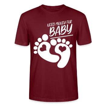 Expecting Baby Mother Pregnant Pregnancy - Stanley/Stella Unisex Bio-T-Shirt CRAFTER - Burgunderrot - Vorne - Alina (178cm) & Michal (187cm)