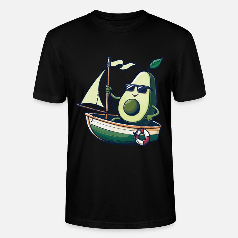 Obst Avocado Bootfahren Geschenk - Stanley/Stella Unisex Bio-T-Shirt CRAFTER - Schwarz