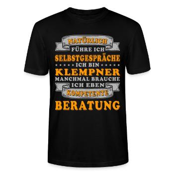 Klempner Selbstgespräche Kompetente Humor - Stanley/Stella Unisex Bio-T-Shirt CRAFTER - Schwarz - Vorne - Alina (178cm) & Michal (187cm)