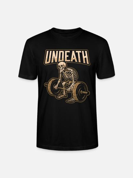 Weightlifting Weightlifting Skeleton Undeath - Stanley/Stella CRAFTER Unisex Organic T-Shirt - black