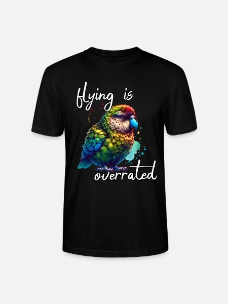 Funny Night Parrot Sayings - Stanley/Stella CRAFTER Unisex Organic T-Shirt - black