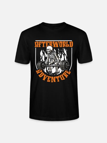 Weightlifting Weightlifting Skeleton - Stanley/Stella CRAFTER Unisex Organic T-Shirt - black