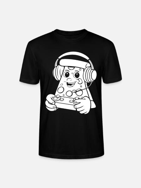 Gamer Gaming Pizza Gaming Controller - Stanley/Stella CRAFTER Unisex Organic T-Shirt - black