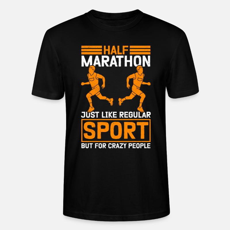 Halbmarathon Läufer Halb-Marathon Geschenk - Stanley/Stella Unisex Bio-T-Shirt CRAFTER - Schwarz
