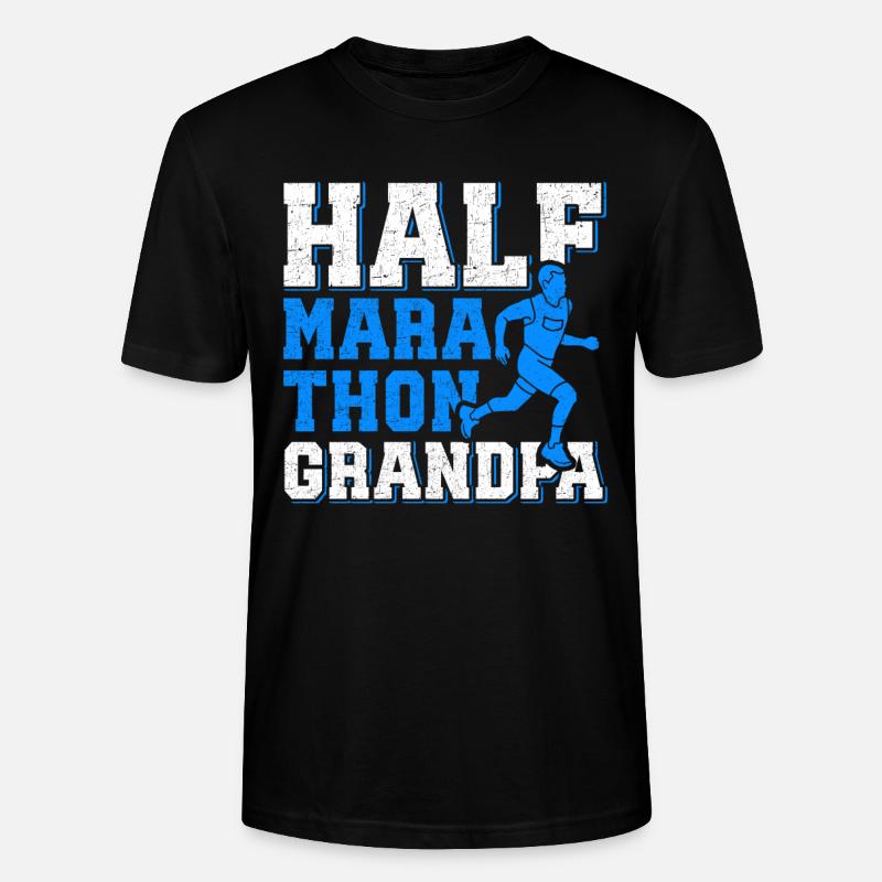 Halbmarathon Opa Halb-Marathon Geschenk - Stanley/Stella Unisex Bio-T-Shirt CRAFTER - Schwarz