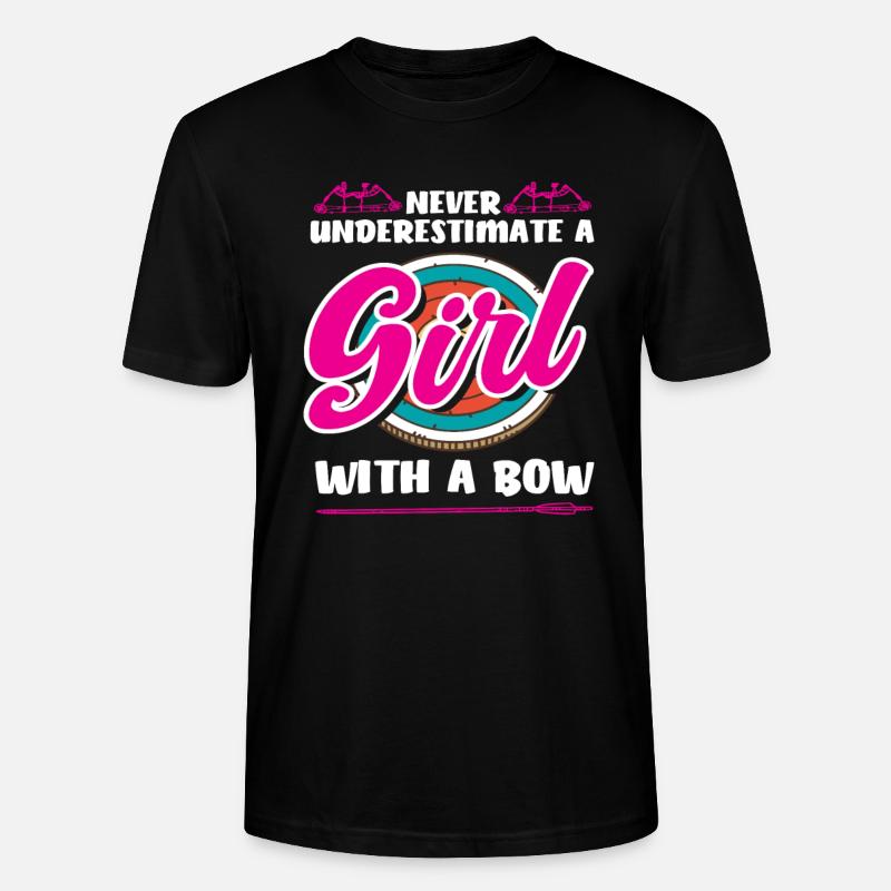 Bogen Mädchen Bogenschießen - Stanley/Stella Unisex Bio-T-Shirt CRAFTER - Schwarz