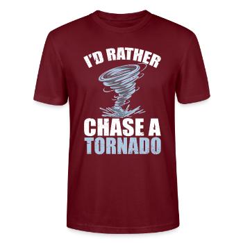 Storm Chaser - Stanley/Stella CRAFTER Unisex Organic T-Shirt - burgundy - Front - Alina (178cm) & Michal (187cm)