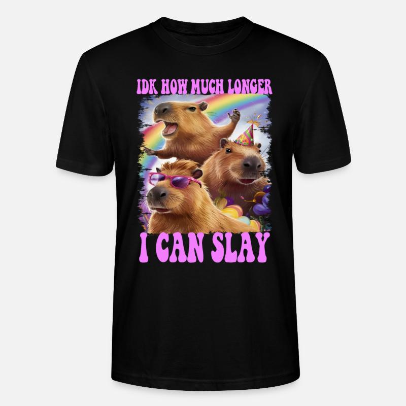 Capybara lustiges Meme-Shirt - Stanley/Stella Unisex Bio-T-Shirt CRAFTER - Schwarz