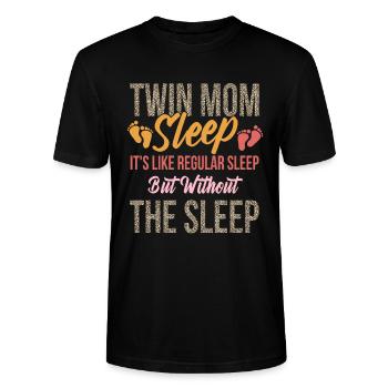 Twin mom mama mother - Stanley/Stella Unisex Bio-T-Shirt CRAFTER - Schwarz - Vorne - Alina (178cm) & Michal (187cm)