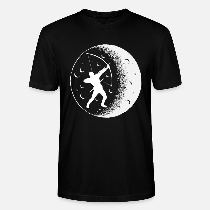 Bogen Mond Bogenschießen - Stanley/Stella Unisex Bio-T-Shirt CRAFTER - Schwarz