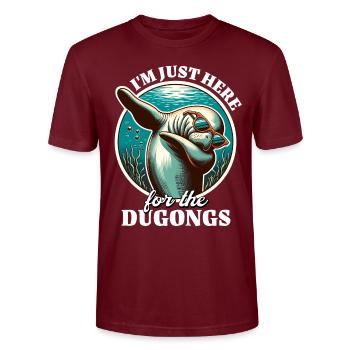 Dictons amusants de lamantins - T-shirt bio CRAFTER Stanley Stella Unisexe - bordeaux - Devant - Alina (178cm) & Michal (187cm)