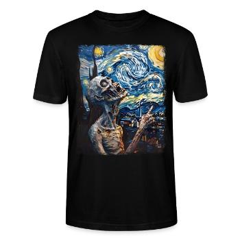 Peinture Zombie Nuit Étoilée - T-shirt bio CRAFTER Stanley Stella Unisexe - noir - Devant - Alina (178cm) & Michal (187cm)