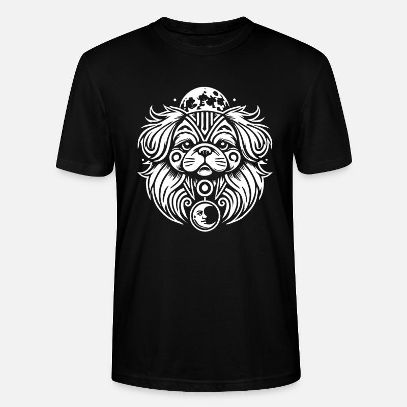 Pekingese Moon Phases - Stanley/Stella Unisex Bio-T-Shirt CRAFTER - Schwarz