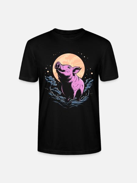 Pig Pig Farmer Moon Howling - Stanley/Stella CRAFTER Unisex Organic T-Shirt - black