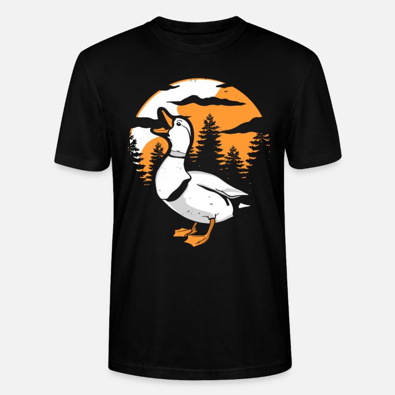Ente Moon Howling - Stanley/Stella Unisex Bio-T-Shirt CRAFTER - Schwarz