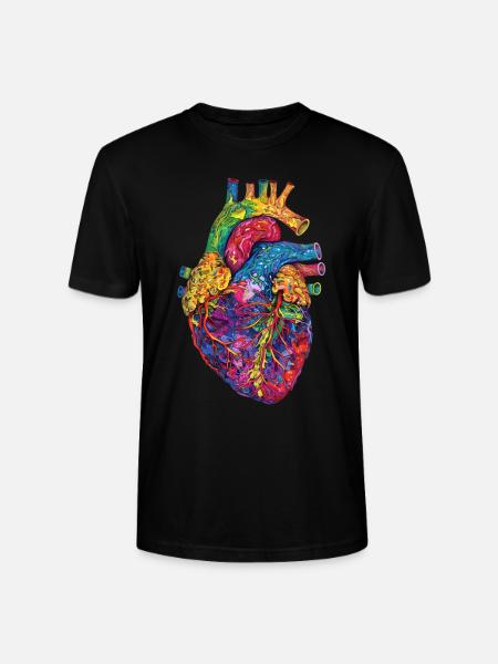 Anatomisches Herz Kunst Bunt - Stanley/Stella Unisex Bio-T-Shirt CRAFTER - Schwarz