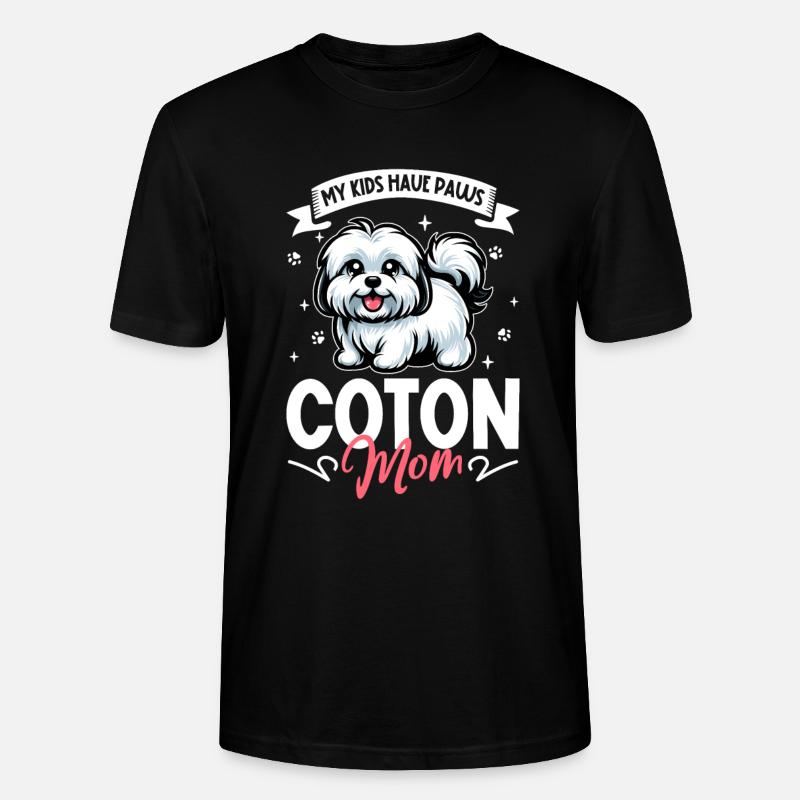 Coton de Tulear Mama - T-shirt bio CRAFTER Stanley Stella Unisexe - noir
